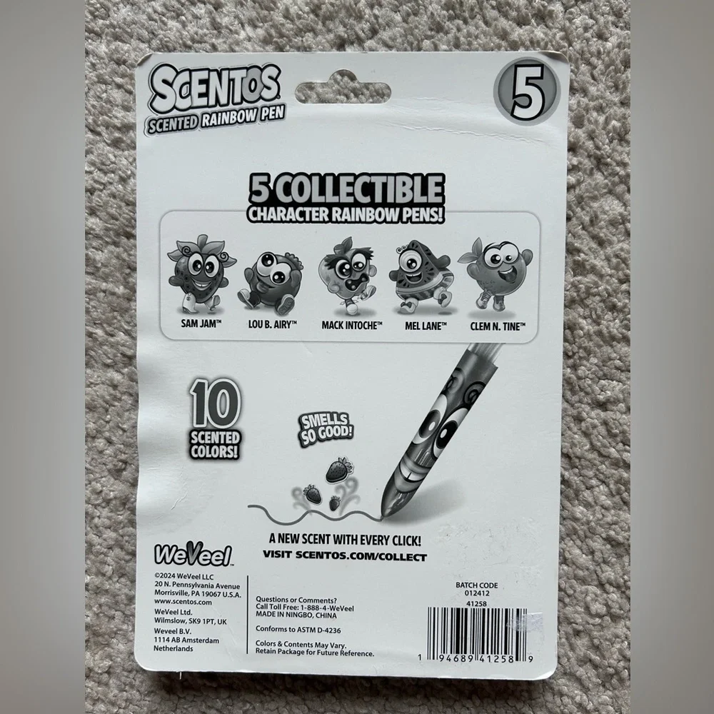 Scentos 5 Scented Character Rainbow Gel Pens Set Assorted Colors OS